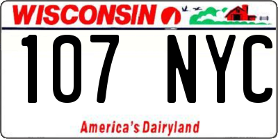 WI license plate 107NYC