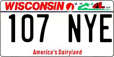 WI license plate 107NYE