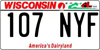 WI license plate 107NYF