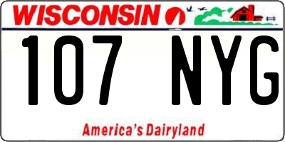 WI license plate 107NYG