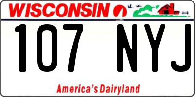 WI license plate 107NYJ