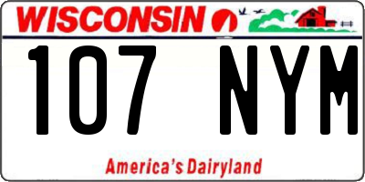 WI license plate 107NYM