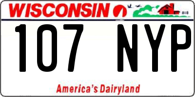 WI license plate 107NYP