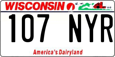 WI license plate 107NYR