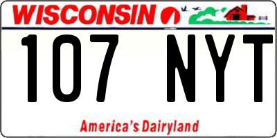 WI license plate 107NYT