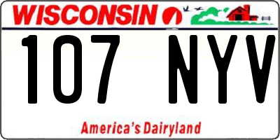 WI license plate 107NYV