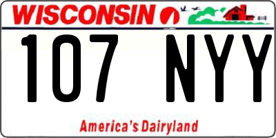 WI license plate 107NYY