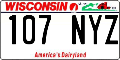 WI license plate 107NYZ