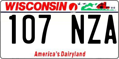 WI license plate 107NZA