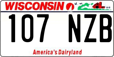 WI license plate 107NZB