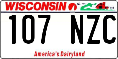 WI license plate 107NZC