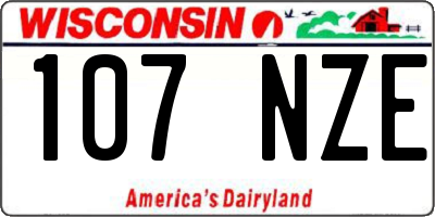 WI license plate 107NZE