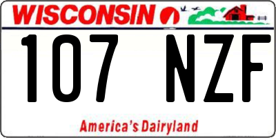 WI license plate 107NZF