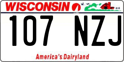 WI license plate 107NZJ