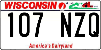 WI license plate 107NZQ
