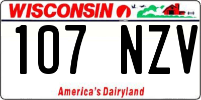 WI license plate 107NZV