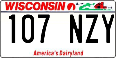 WI license plate 107NZY