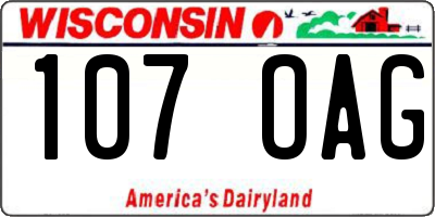 WI license plate 107OAG