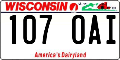 WI license plate 107OAI