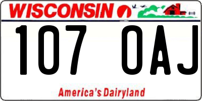 WI license plate 107OAJ