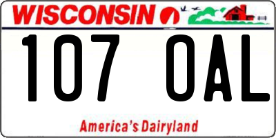 WI license plate 107OAL