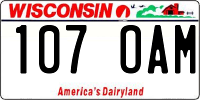 WI license plate 107OAM