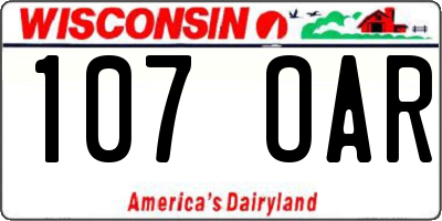 WI license plate 107OAR
