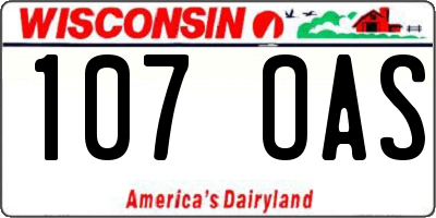 WI license plate 107OAS