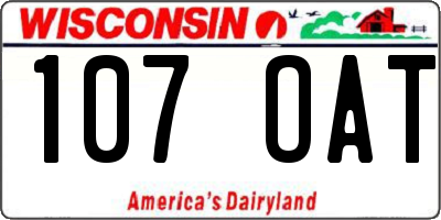 WI license plate 107OAT