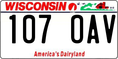 WI license plate 107OAV
