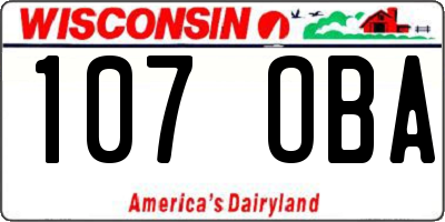 WI license plate 107OBA