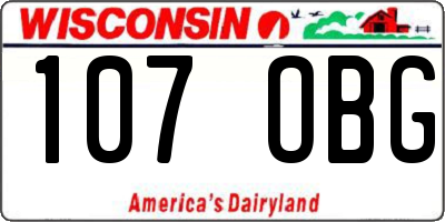 WI license plate 107OBG