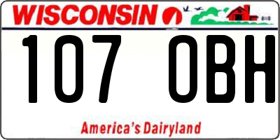 WI license plate 107OBH