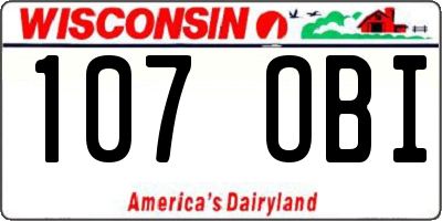 WI license plate 107OBI