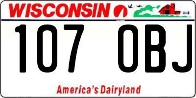 WI license plate 107OBJ
