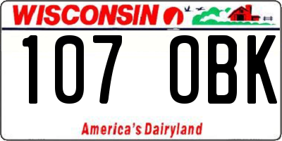 WI license plate 107OBK