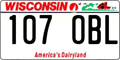 WI license plate 107OBL