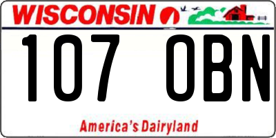 WI license plate 107OBN