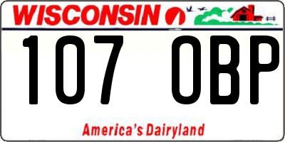 WI license plate 107OBP