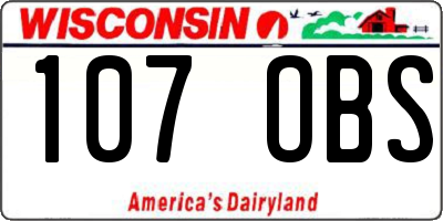 WI license plate 107OBS