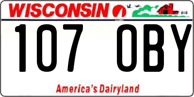WI license plate 107OBY