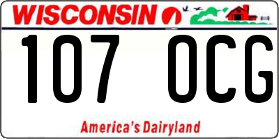 WI license plate 107OCG