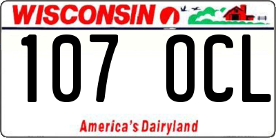 WI license plate 107OCL