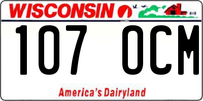 WI license plate 107OCM