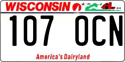 WI license plate 107OCN