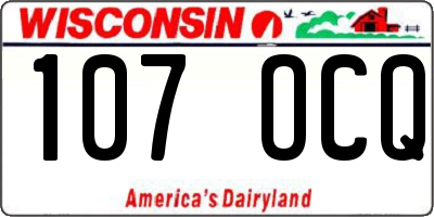 WI license plate 107OCQ