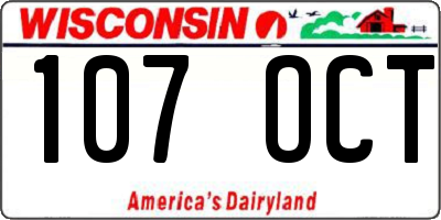 WI license plate 107OCT