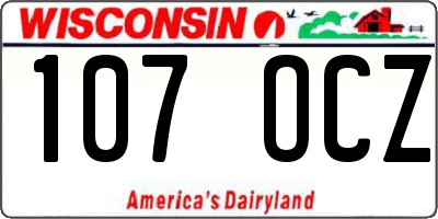 WI license plate 107OCZ
