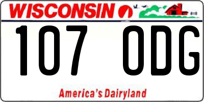 WI license plate 107ODG