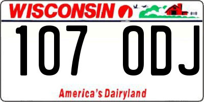 WI license plate 107ODJ